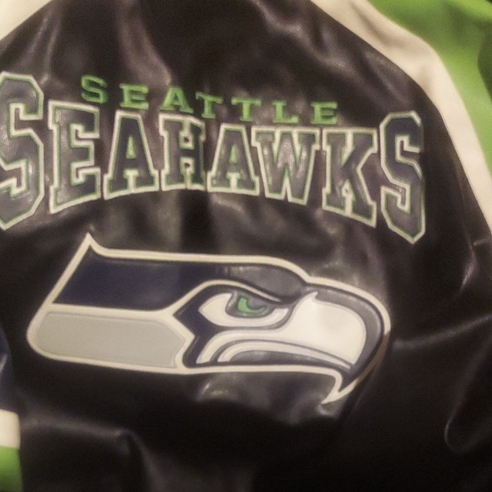 NFL Seattle Seahawks Mens Jacket - Navy Blue Silver Green